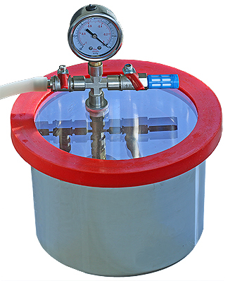 Micro-Tec stainless steel vacuum chamber for degassing