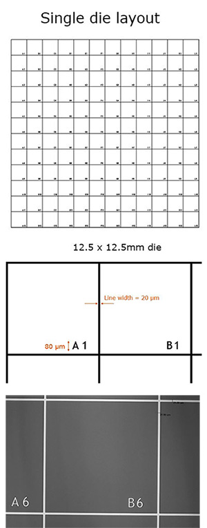 EM-Tec silicon SEM finder grid substrate