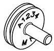 Higher purity aluminium SEM pin stub Ø12.7 diameter top, standard pin, with unique 5 digits serial number on underside