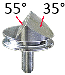 EM-Tec low profile double pre-tilt (55°/35°) SEM pin stub Ø12.7 mm for Tescan FIBxSEM, aluminium 