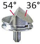 EM-Tec Niedrigprofil- Doppelvorkippung (54°/36°) REM Stiftprobenteller Ø12.7 mm für Zeiss CrossBeam, kurzer Zeiss Stift, aluminium, Aluminium