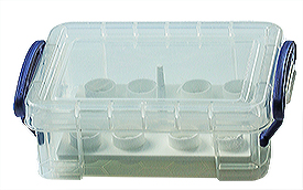 EM-Tec SR12 really robust stub storage box for 12x Ø9.5mm JEOL/Ø12.2mm JEOL or 12 pin stubs