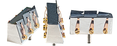 EM-Tec S-Clip sample holder with 3xS-Clip at 70° and 3xS-Clip at 90°, 33x12x15mm, pin