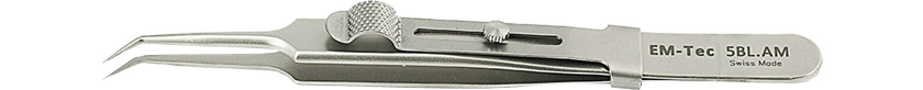50-001355.jpg EM-Tec 5BL.AM high precision locking tweezers, style 5B, extra fine bent tips, anti-magnetic stainless steel