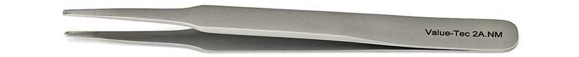 Value-Tec 2A.NM general purpose tweezers, style 2A, flat round tips, non-magnetic stainless steel