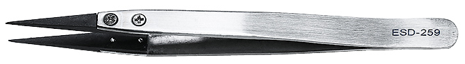 50-014950.jpg Value-Tec 259.CP ESD safe PPS/carbon fiber replaceable tip tweezers, sharp tips