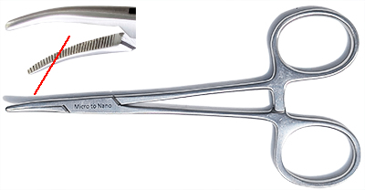 EM-Tec locking forceps with curved tips