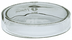 Micro-Tec borosilicate glass petri dish w. lid, 75mm diameter