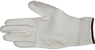 EM-Tec ESD safe PU coated knitted nylon gloves, white, size S, pair