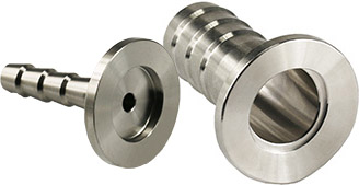 EM-Tec DN16KF vacuum flange hose adapters, 304 stainless steel