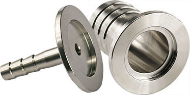 EM-Tec DN25KF vacuum flange hose adapters, 304 stainless steel