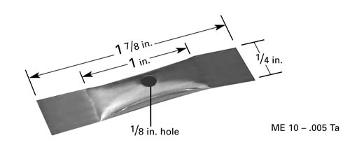 Micro-Electronics evaporation source ME10, Tantalum 0.005 Inch/0.127mm