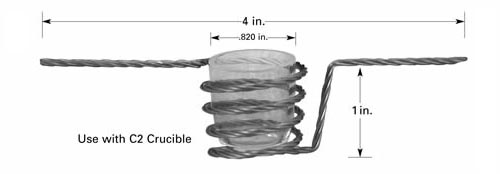 Wolfram Heizungskorb B9 für Tiegel C2, 102 mm Länge