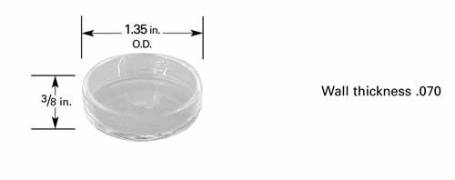 Tiegel C3, 6,5 ml, Ø30 mm AD x 9,5 mm H,  1,8 mm Wandung.