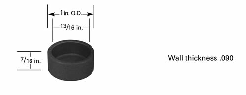 Crucible C4, 2.7 ml, Ø21 mm OD x 11mm H, 2.3 mm wall thickness.