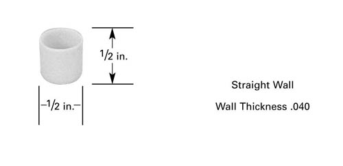 Crucible C9, 1ml, Ø12.7mm OD x 12.7mm H, 1 mm wall thickness. Use with B8B basket & crucible heaters CH-1, CH-10, CH-11 and ME-19.