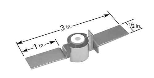 Shielded crucible heater CH-9 for crucible C10, 76mm L x 12.7mmm W