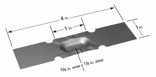 Evaporation boat S10 with 16mm W x 3mm D trough, 102mm L x 25.4mm W