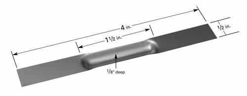 Evaporation boat S20A with 38x12.7x3mm trough, 102mm L x 12.7mm W 