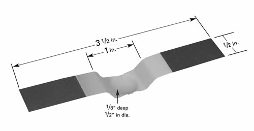 Alumina coated evaporation boat S2B, lowered middle part with 3mm deep dimple, 89mm L x 12.7mm W