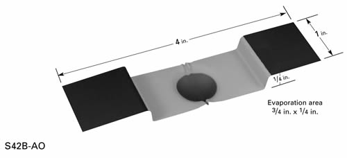 Verdampfungsschiffchen S42B, gesenktes, unbeschichtetes Mittelteil mit Ø 19 x 6,3 mm Vertiefung, 102 mm L x 25,4 mm B 