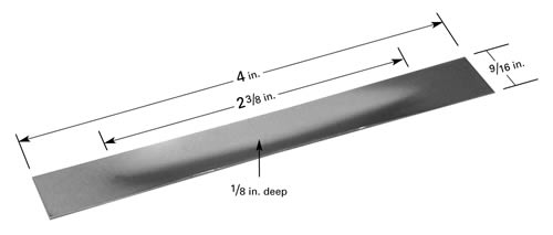 Evaporation boat S47 with 60 x 14 x 3mm trough, 102mm L x 14mm W