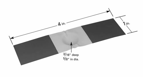 Aluminiumoxid beschichtetes Verdampfungsschiffchen S9C mit Ø 16 x 4,8 mm Vertiefung, 102 mm L x 25,4 mm B 