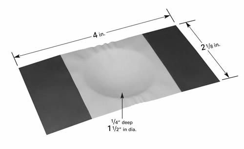 Aluminiumoxid beschichtetes Verdampfungsschiffchen S9F mit Ø 38 x 6,3 mm Vertiefung, 102 mm L x 51 mm B