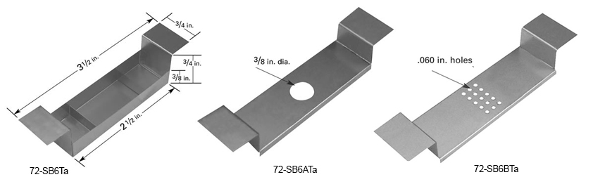 Tantal-Verdampfungsschiffchen SB6, 63,5 x 19 x 9,5 mm Vertiefung, 89 mm L x 19 mm B