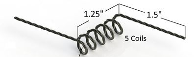 Verdampferwendel Z1, Z-Förmig, mit 5 x Ø 7 mm I.D. Windungen, 32 mm Breit, Wolfram 