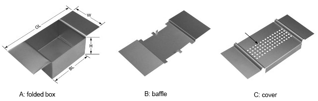 Tantalum evaporation source SB4, 76 x 25 x 9.5mm trough,  102mm L x 25mm W